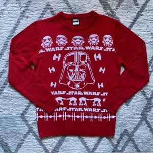 STAR WARS Men’s Darth Vader Red Christmas Sweater Small